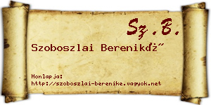 Szoboszlai Bereniké névjegykártya